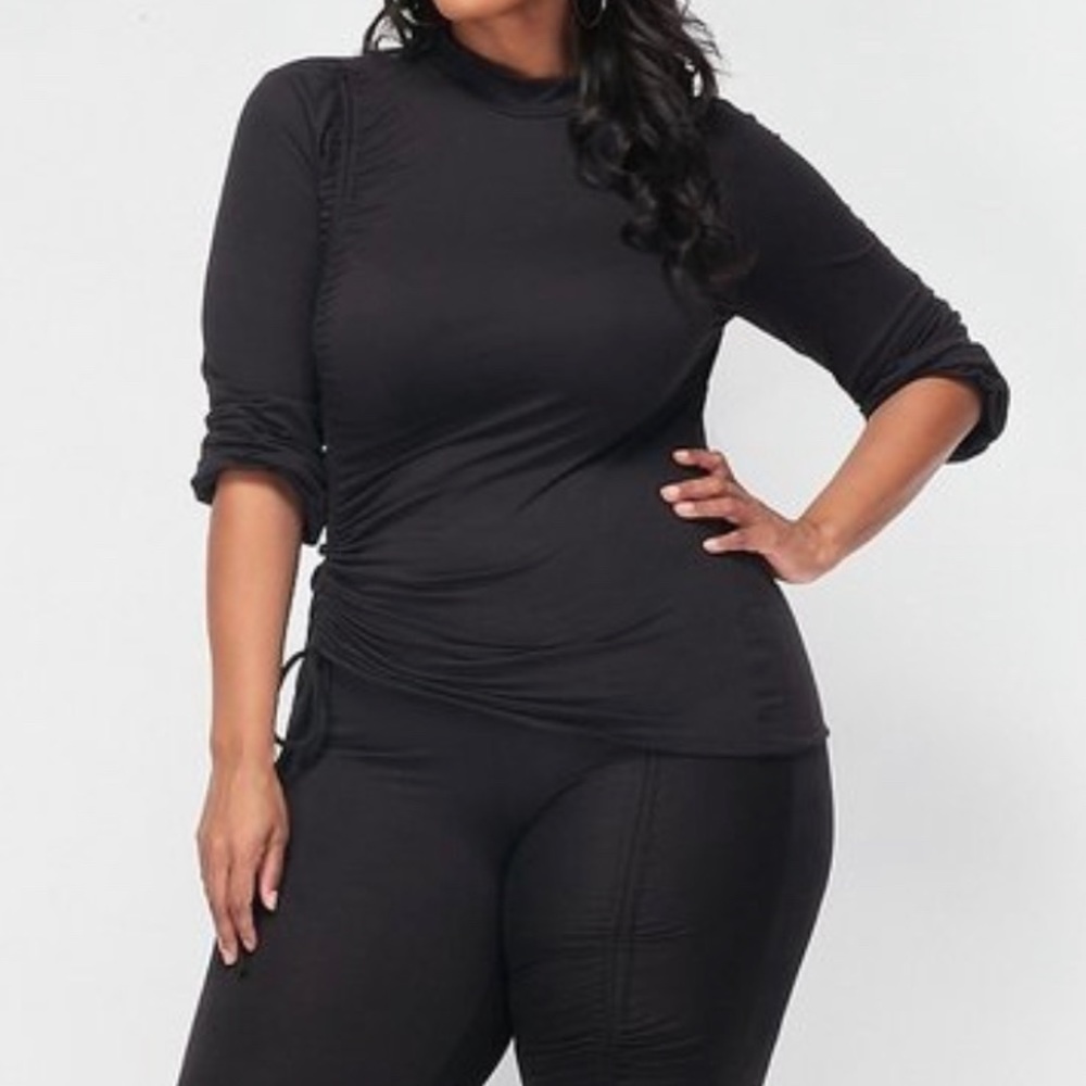 2 Piece Ruching L/Sleeve Top and Pant Set - Picture 3 of 5